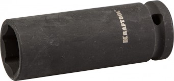 Торцовая головка KRAFTOOL "INDUSTRIE QUALITAT" ударная, удлиненная (1/2"), FLANK, Cr-Mo, фосфатированная, 21 мм