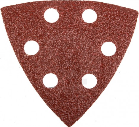 Треугольник шлифовальный универсальный STAYER "MASTER" на велкро основе, 6 отверстий, Р40, 93х93х93мм, 5шт 35460-040