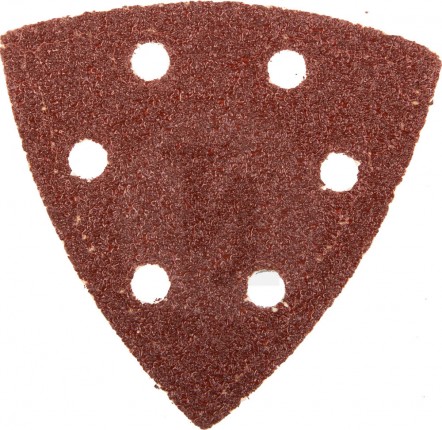 Треугольник шлифовальный ЗУБР "МАСТЕР" универсальный на велкро основе, 6 отверстий, Р40, 93х93х93мм, 5шт 35583-040