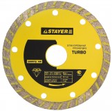TURBO 110 мм, диск алмазный отрезной сегментированный по бетону, кирпичу, плитке, STAYER
