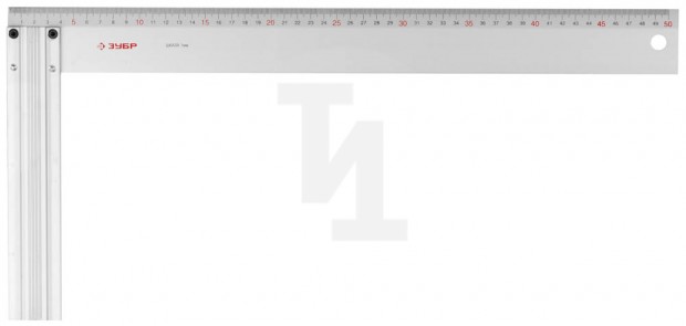 Угольник ЗУБР "ЭКСПЕРТ" столярный, жесткое профилированное полотно, усиленная алюминиевая рукоятка, 500мм 34395-50