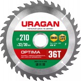 URAGAN Optima 210х32/30мм 36Т, диск пильный по дереву