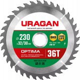 URAGAN Optima 230х32/30мм 36Т, диск пильный по дереву