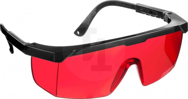 Защитные красные очки STAYER PRO-5 монолинза с дополнительной боковой защитой, открытого типа 2-110457_z01