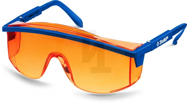 Защитные красные очки ЗУБР ПРОТОН линза увеличенного размера, открытого типа 110483