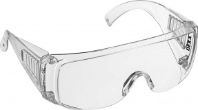 Защитные прозрачные очки DEXX широкая монолинза с дополнительной боковой защитой и вентиляцией, открытого типа