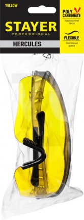 Защитные жёлтые очки STAYER PRO-X широкая монолинза, открытого типа 2-110435_z01