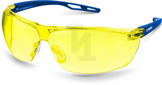 Защитные жёлтые очки ЗУБР БОЛИД сферические линзы устойчивые к запотеванию, открытого типа 110486