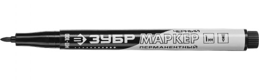 Заостренный перманентный маркер МП-100 черный, 1мм ЗУБР