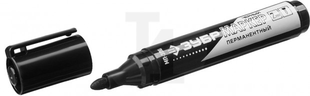 Заостренный перманентный маркер с увеличенным объемом МП-300 черный, 2мм ЗУБР 06322-2