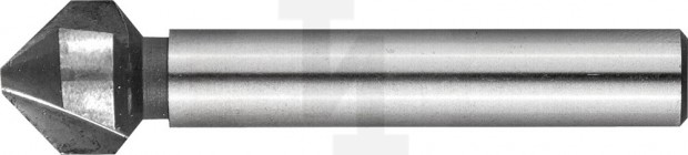 Зенкер ЗУБР "ЭКСПЕРТ" конусный с 3-я реж. кромками, сталь P6M5, d 12,4х56мм, цилиндрич.хв. d 8мм, для раззенковки М6 29730-6