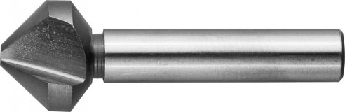 Зенкер ЗУБР "ЭКСПЕРТ" конусный с 3-я реж. кромками, сталь P6M5, d 20,5х63мм, цилиндрич.хв. d 10мм, для раззенковки М10
