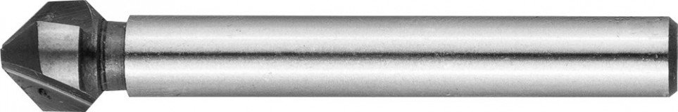 Зенкер ЗУБР "ЭКСПЕРТ" конусный с 3-я реж. кромками, сталь P6M5, d 6,3х45мм, цилиндрич.хв. d 5мм, для раззенковки М3