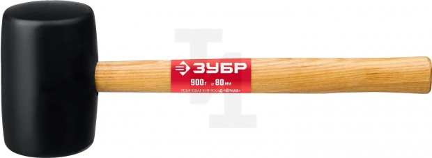 ЗУБР 900г Чёрная резиновая киянка с деревянной рукояткой 2050-90_z02