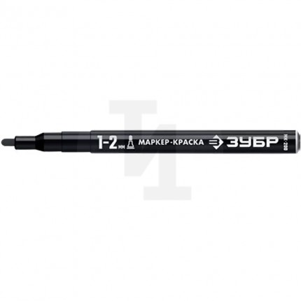 ЗУБР МК-200 черный, 1-2 мм маркер-краска, круглый наконечник 06326-2