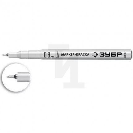 ЗУБР МК-80 белый, 0.8 мм экстра тонкий маркер-краска 06324-8