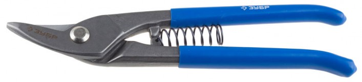 ЗУБР Ножницы по металлу цельнокованые, изогнутые левые, Cr-V, 220 мм, серия Профессионал